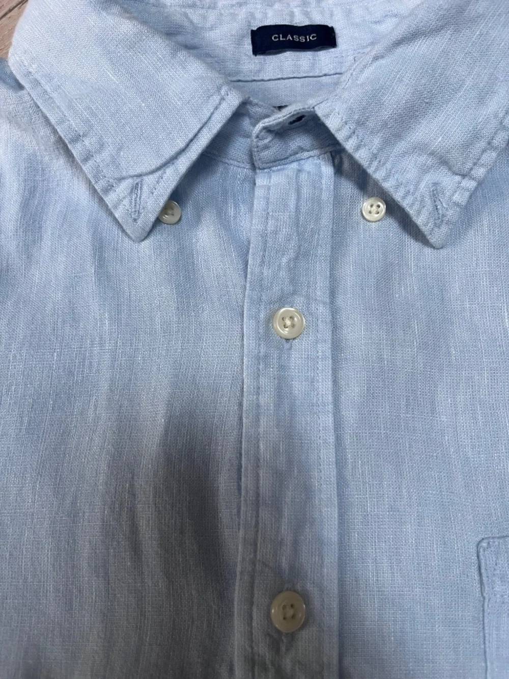 J.Crew Men's Large Linen Blend Button Down Shirt Light Blue Long Sleeve Classic